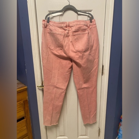Cato Blush Pink Plus Size Skinny Loose Hem Jeans Size 18W - Picture 5 of 8